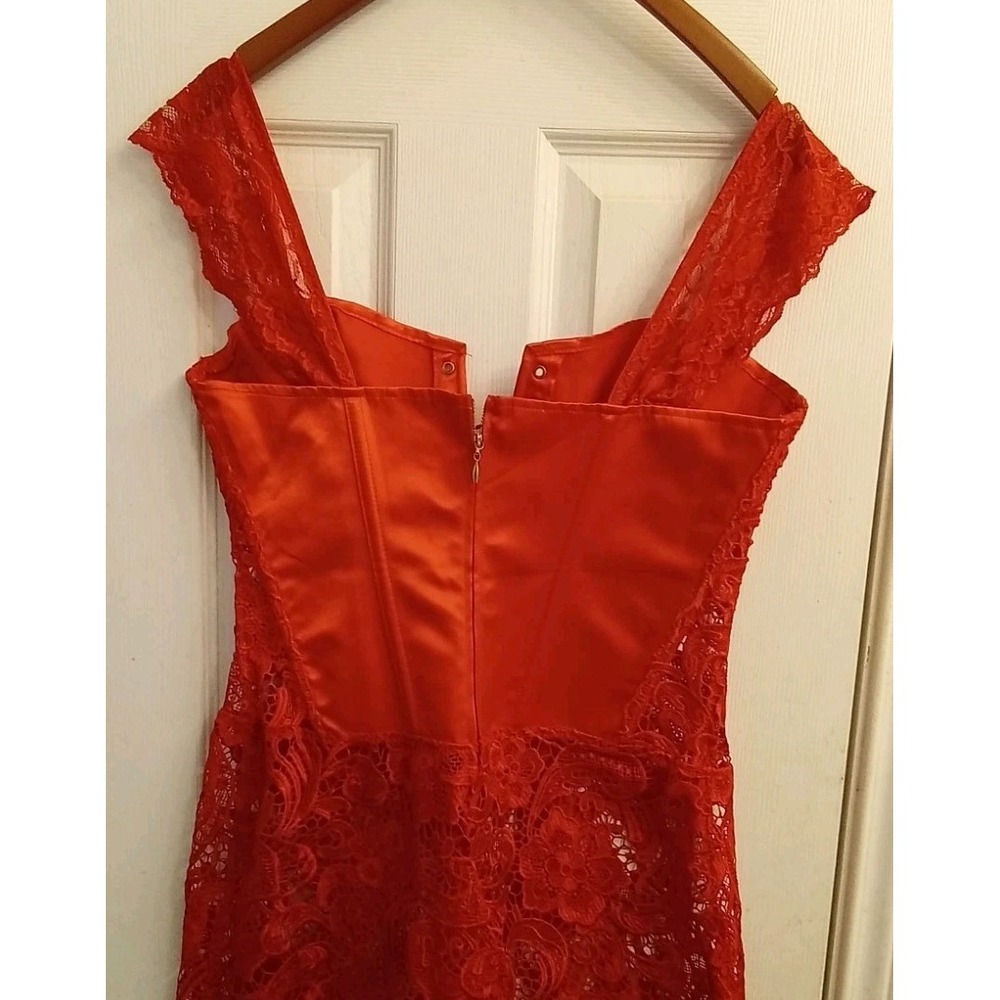 Lace Corset‎ Dress Red Sleeveless Party Cocktail Bodycon Mini Dress